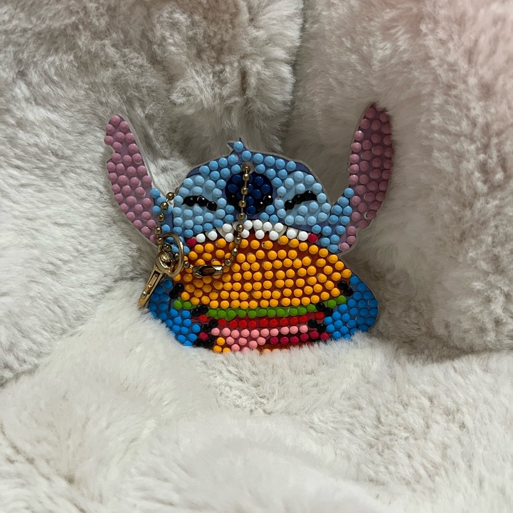 Handmade stitch diamond art key chain
